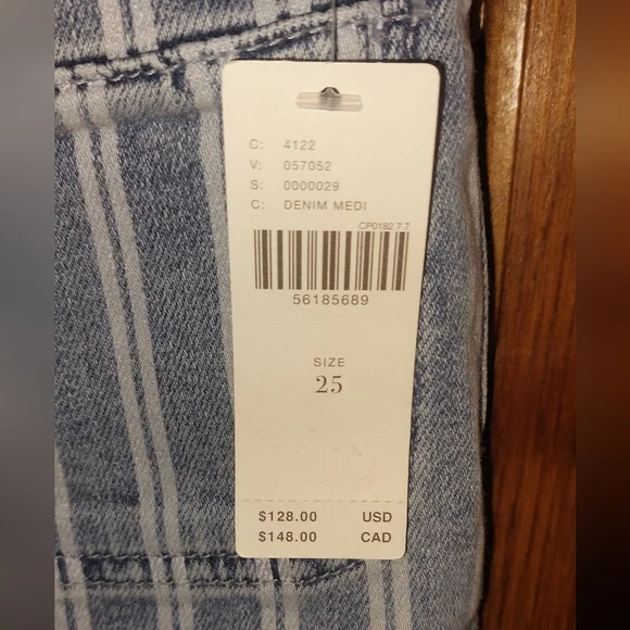 Anthropologie Pilcro Acid Washed High Rise Striped Jeans Size 25 - Picture 9 of 9